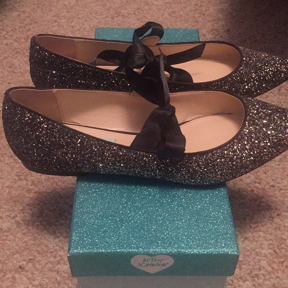 Betsey Johnson Glitter Flats